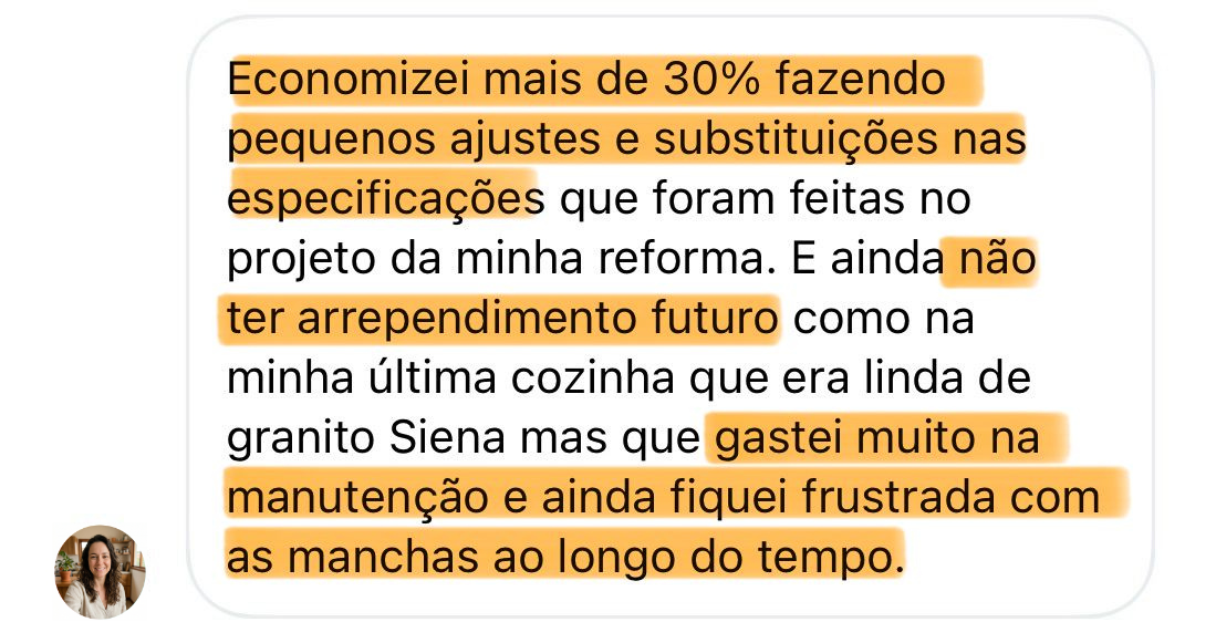 Depoimento de cliente que economizou 30% na reforma com o Manual