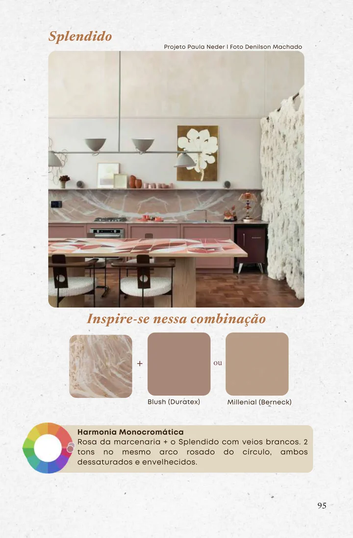 Página 95 do e-book: combinação Splendido + Blush + Millenial (Harmonia Monocromática)