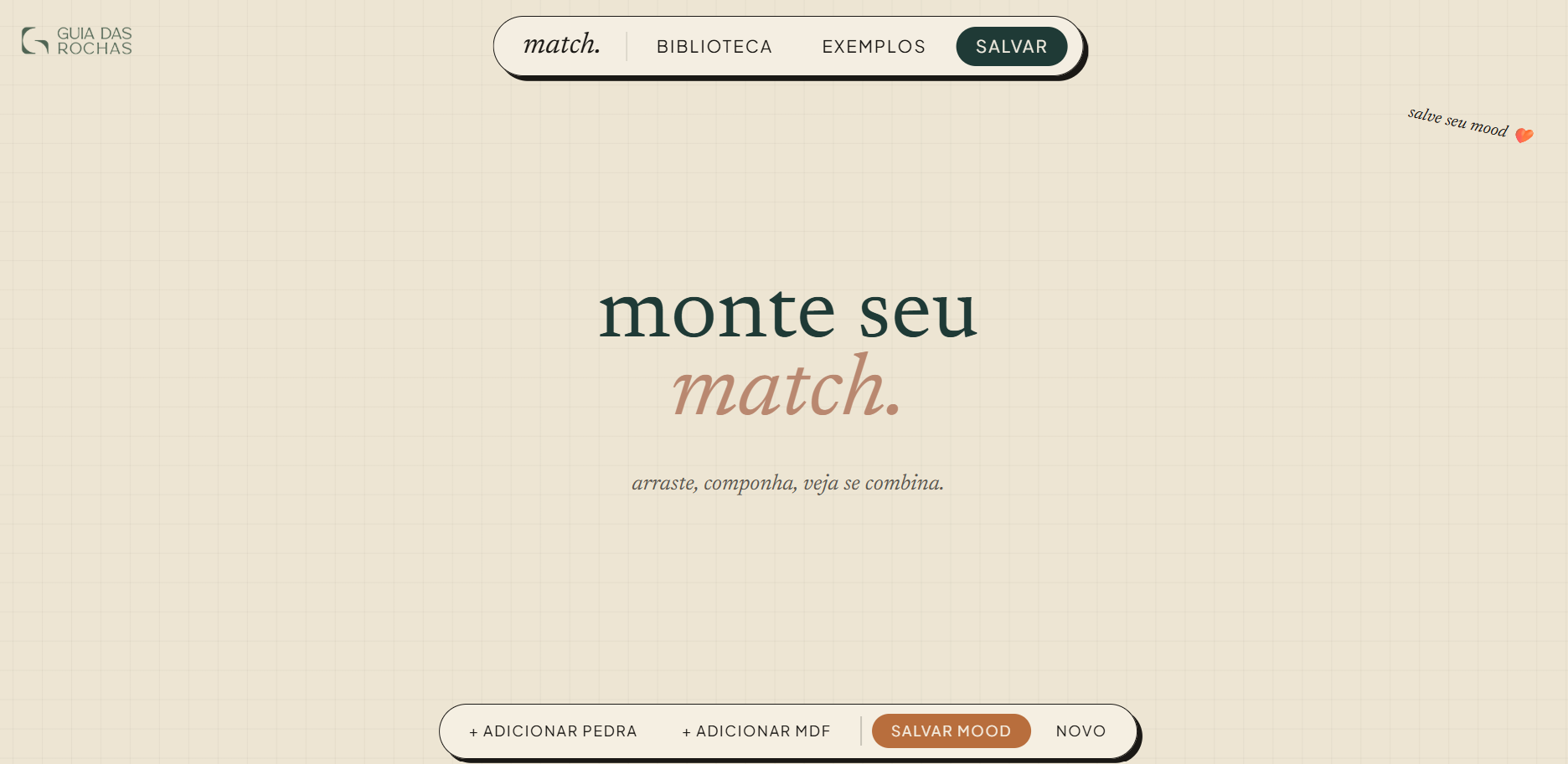 Tela inicial da Ferramenta Match